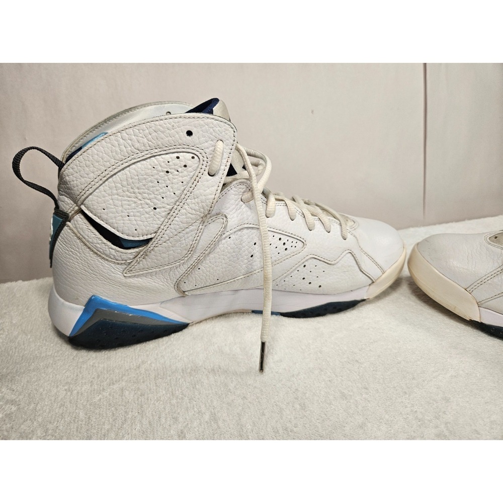 AIR JORDAN 7 VII RETRO USED SIZE 12 WHITE FRENCH BLUE FLINT GREY 304775-107 - Picture 4 of 9